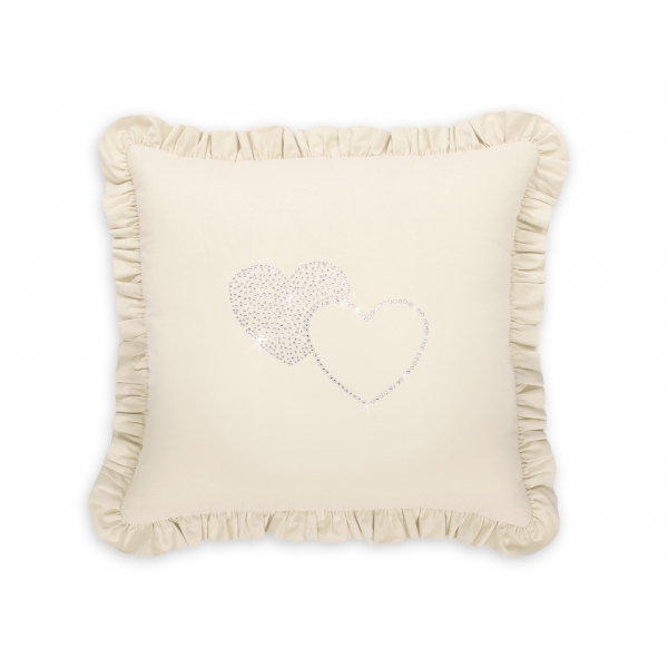 Dekoratives Kissen mit Applikation - creme