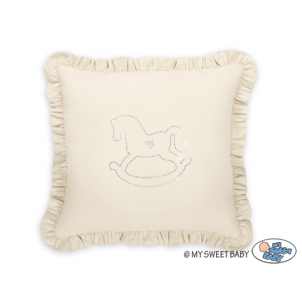 Dekoratives Kissen mit Applikation - creme