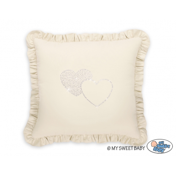 Dekoratives Kissen mit Applikation - creme