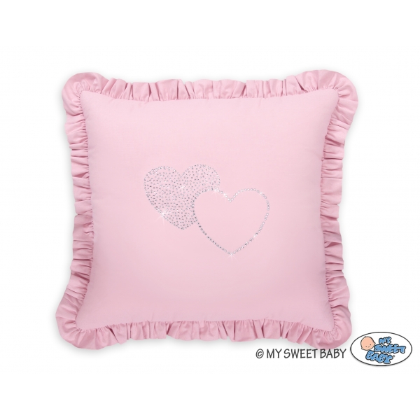 Dekoratives Kissen mit Applikation - rosa