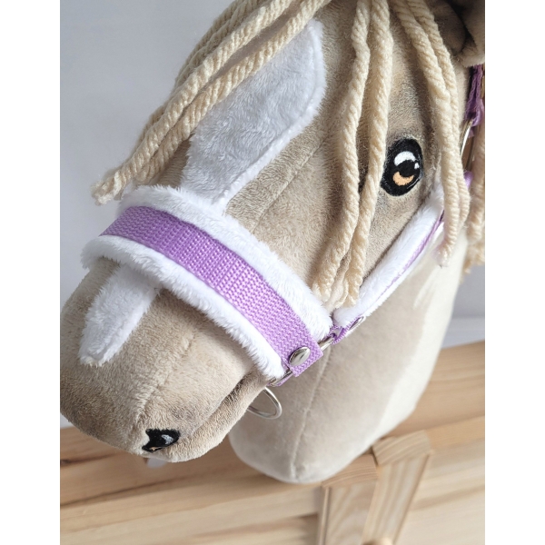 Die Verstellbare Halfter für Hobby Horse A3 - lila mit Pelz