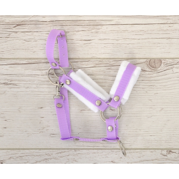 Die Verstellbare Halfter für Hobby Horse A3 - lila mit Pelz