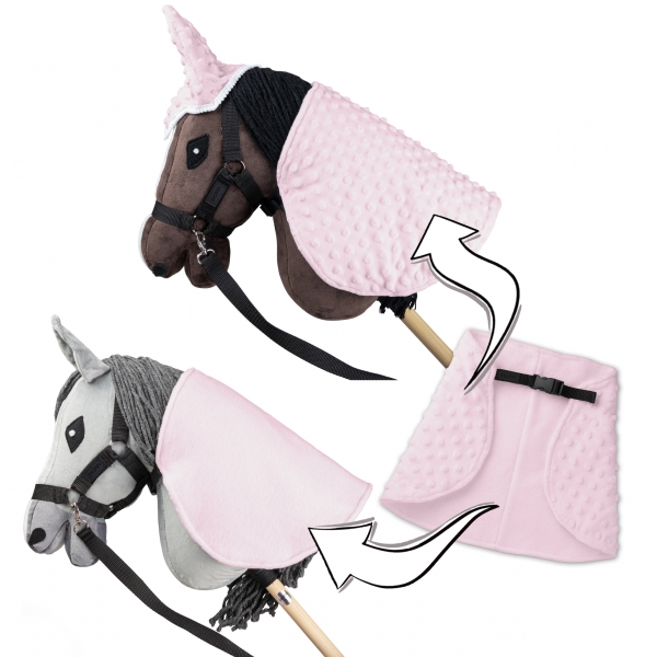 Doppelseitige Decke mit Fliegenohren für Hobby Horse A3 A4 Hell-Rosa