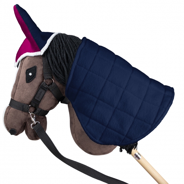 Doppelseitige Ohrenkappe für Hobby Horse Maineblau - Fuchsie