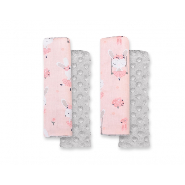Doppelseitige Gurtpolster BOBONO - Ballerinas rosa/grau