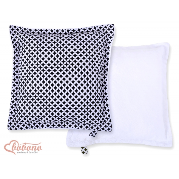 Doppelseitige Kissen - Blumenmuster-Schwarz