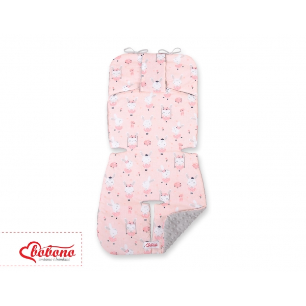 Doppelseitige Sitzauflage BOBONO -  Ballerinas rosa/grau