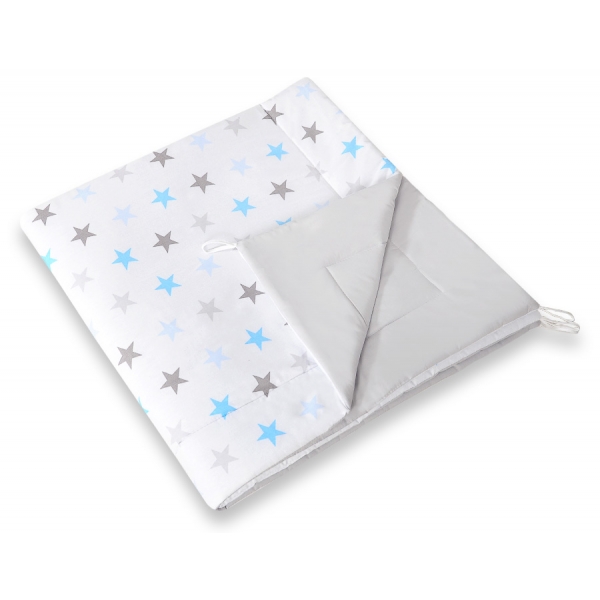 Doppelseitige Teepee Spielmatte - Grau-blaue Sternen/grau