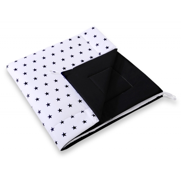 Doppelseitige Teepee Spielmatte - Schwarze Sternchen/Schwarz