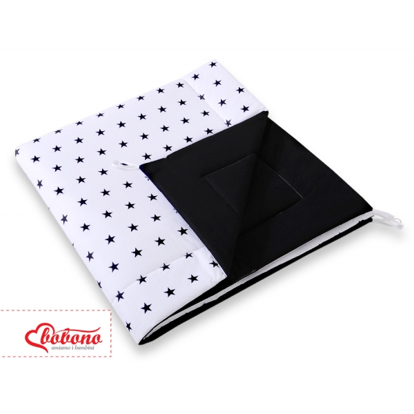 Doppelseitige Teepee Spielmatte - Schwarze Sternchen/Schwarz