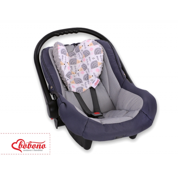 Doppelseitiges Baby Kopfkissen - Igel grau