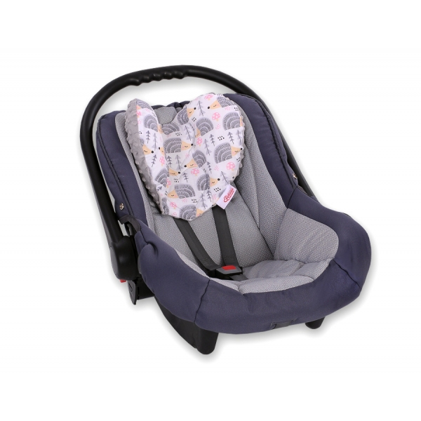 Doppelseitiges Baby Kopfkissen - Igel grau