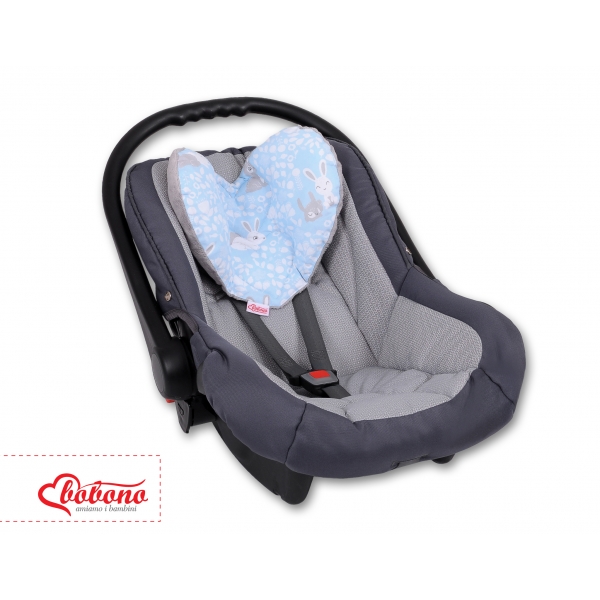 Doppelseitiges Baby Kopfstützkissen - blaue Hasen