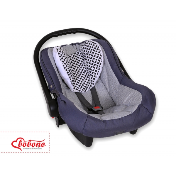 Doppelseitiges Baby Kopfstützkissen - Blumenmuster schwarz