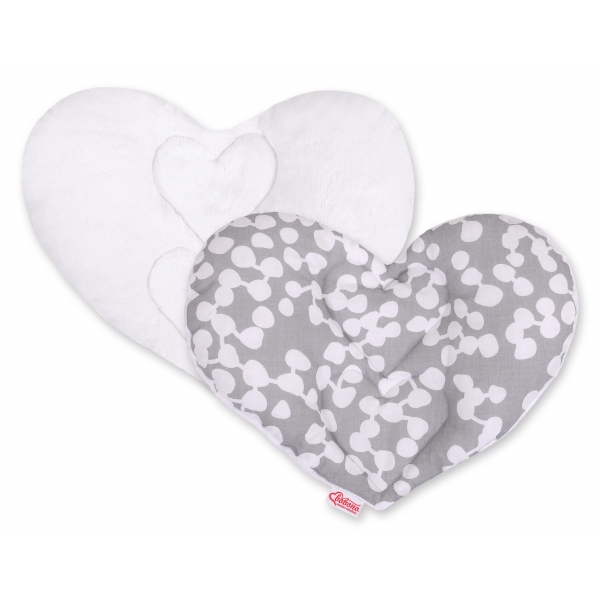 Doppelseitiges Baby Kopfstützkissen - bubbles grau