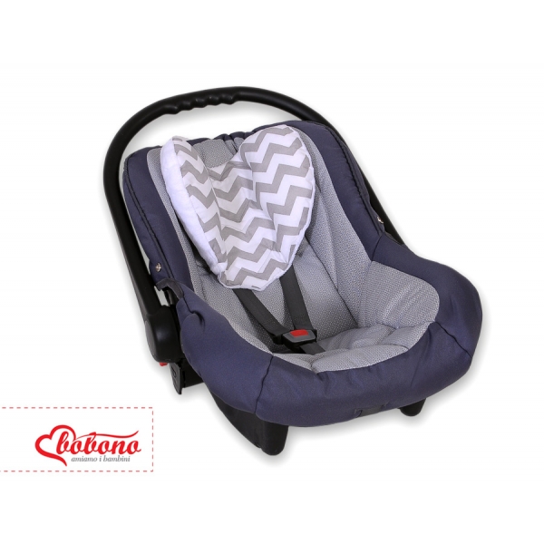 Doppelseitiges Baby Kopfstützkissen - Chevron grau