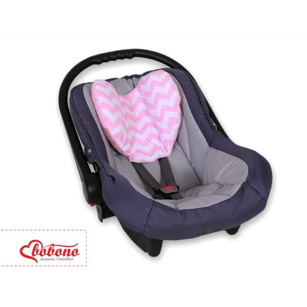 Doppelseitiges Baby Kopfstützkissen - Chevron rosa