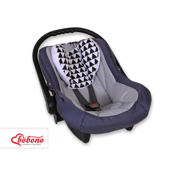 Doppelseitiges Baby Kopfstützkissen - Dreiecke Schwarz