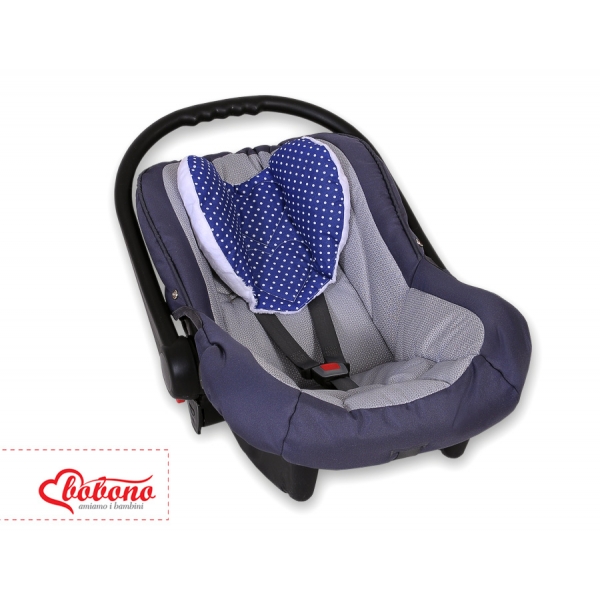 Doppelseitiges Baby Kopfstützkissen - Dunkelblau-Punktemuster