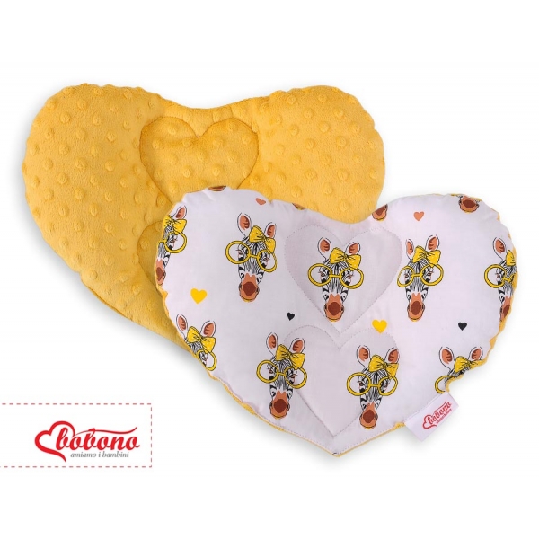 Doppelseitiges Baby Kopfstützkissen - gelbe Zebras