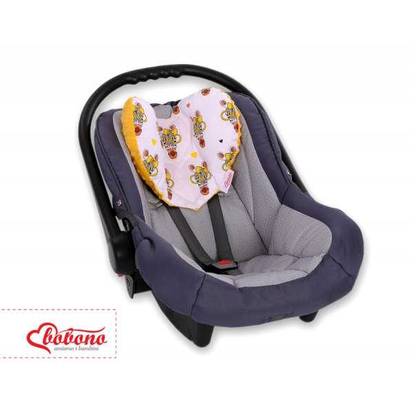 Doppelseitiges Baby Kopfstützkissen - gelbe Zebras