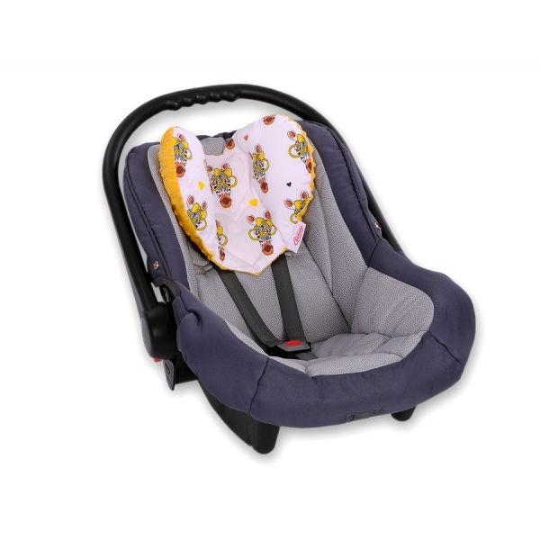 Doppelseitiges Baby Kopfstützkissen - gelbe Zebras