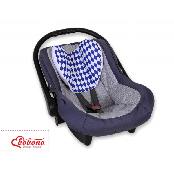 Doppelseitiges Baby Kopfstützkissen - Grafikmuster duneklblau