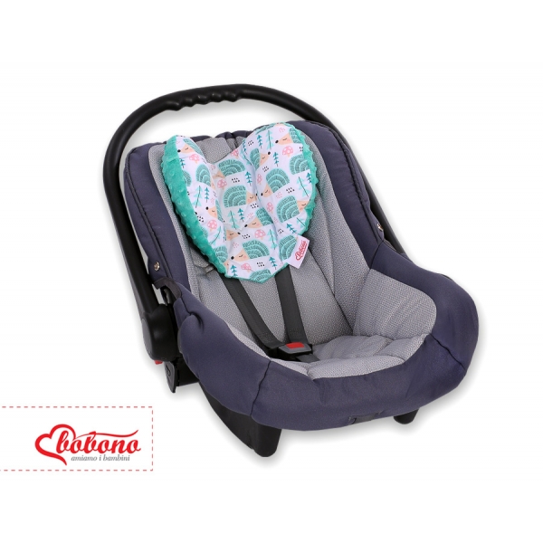 Doppelseitiges Baby Kopfstützkissen - Igel mint