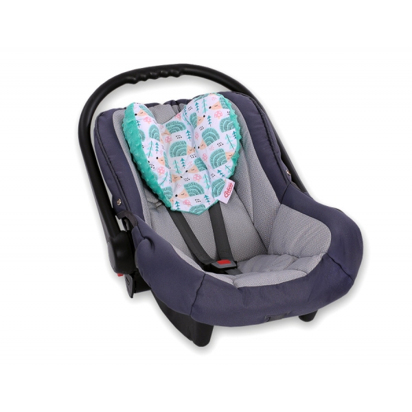 Doppelseitiges Baby Kopfstützkissen - Igel mint
