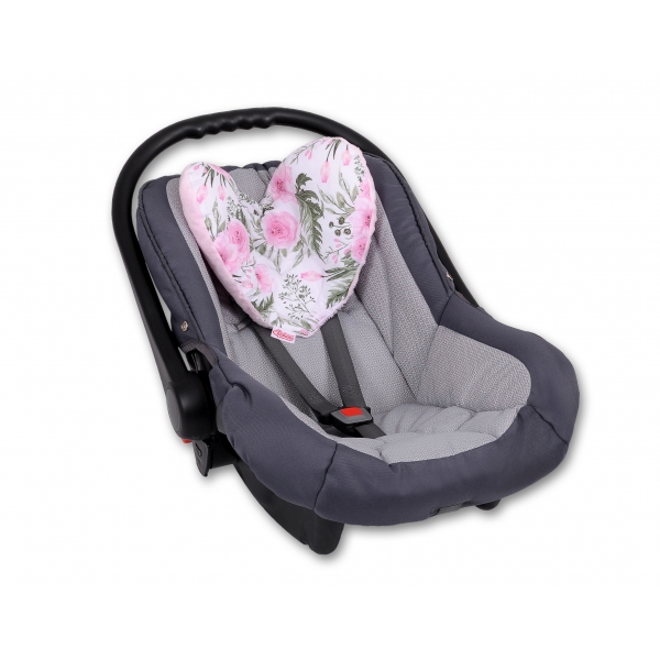 Doppelseitiges Baby Kopfstützkissen - rosa Blüten