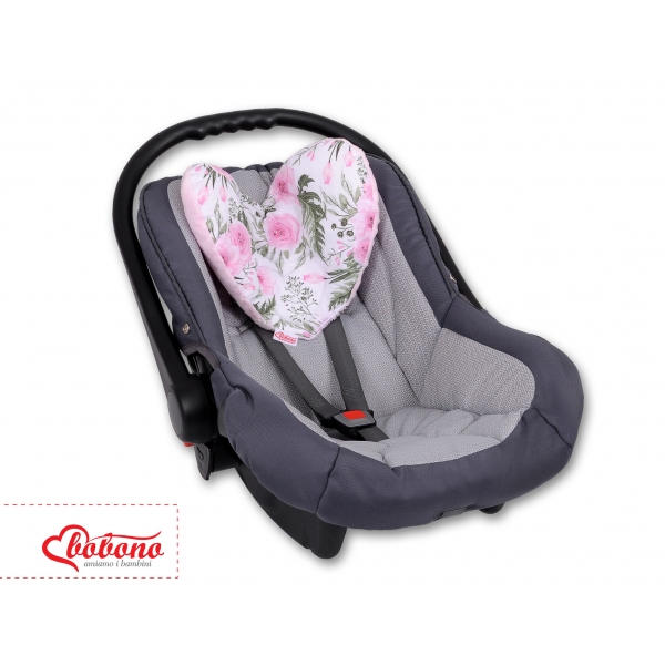 Doppelseitiges Baby Kopfstützkissen - rosa Blüten