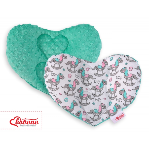 Doppelseitiges Baby Kopfstützkissen - Schaukelpferde
