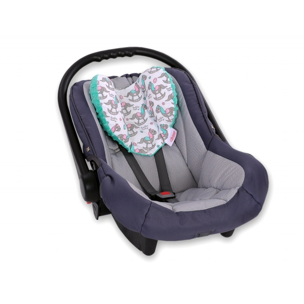Doppelseitiges Baby Kopfstützkissen - Schaukelpferde