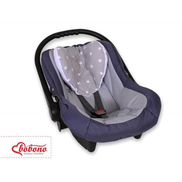 Doppelseitiges Baby Kopfstützkissen - Sternchen grau