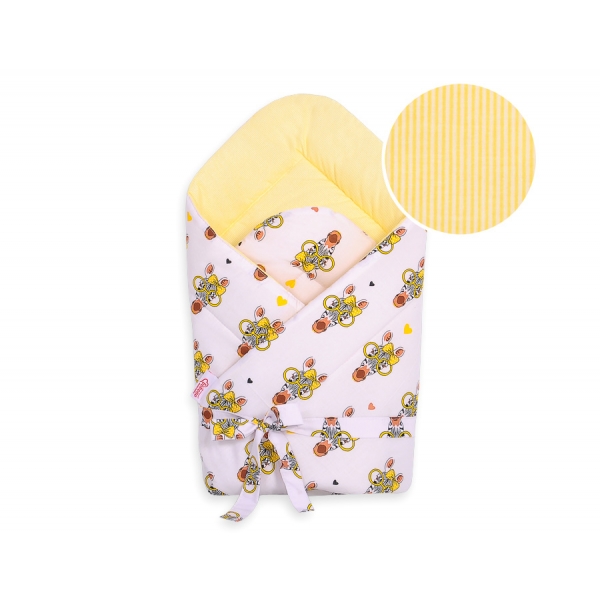 Doppelseitiges Baby Nestchen mit Schleife - gelbe Zebras