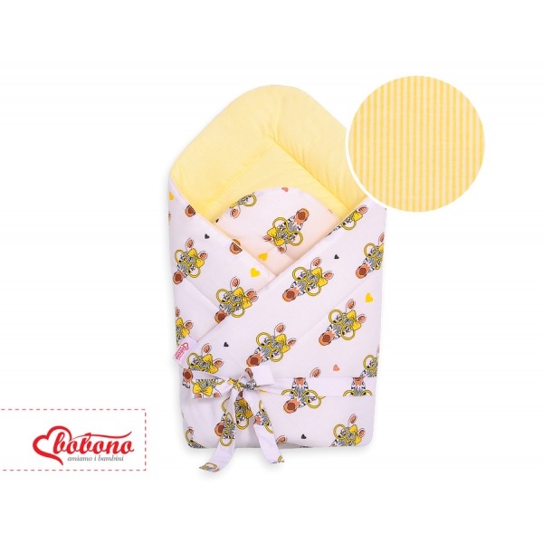 Doppelseitiges Baby Nestchen mit Schleife - gelbe Zebras