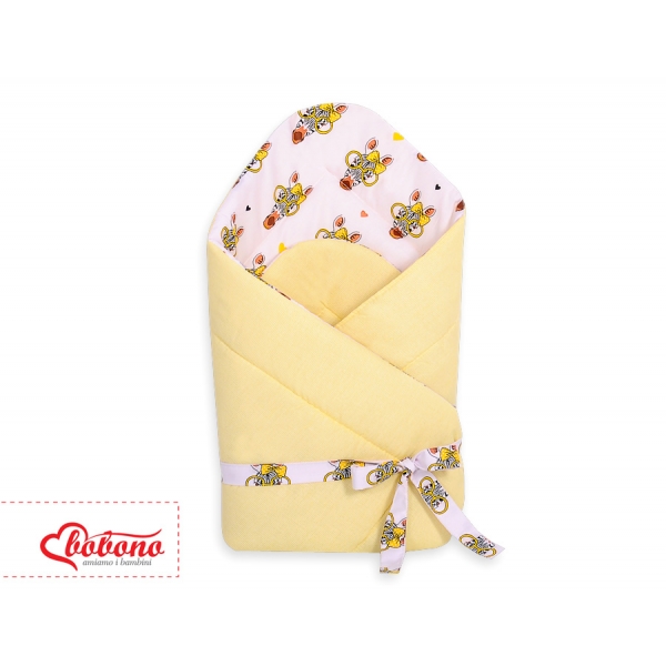 Doppelseitiges Baby Nestchen mit Schleife - gelbe Zebras