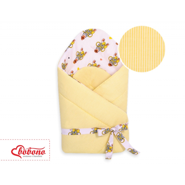 Doppelseitiges Baby Nestchen mit Schleife - gelbe Zebras