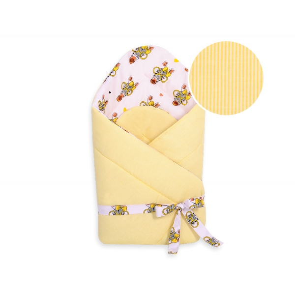 Doppelseitiges Baby Nestchen mit Schleife - gelbe Zebras