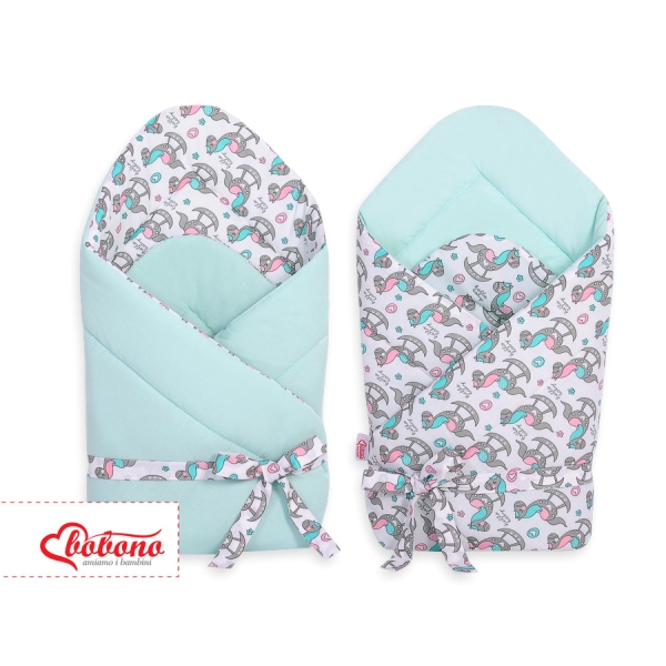 Doppelseitiges Baby Nestchen mit Schleife - Schaukelpferde