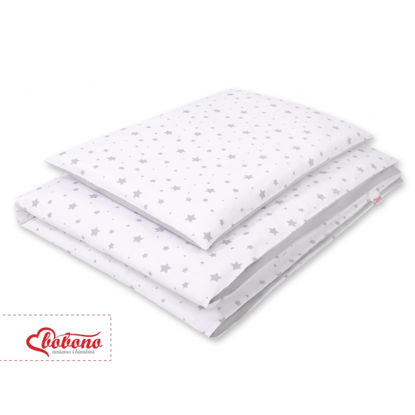 Doppelseitiges Bettwäsche Set 2-tlg - Mini Sternchen grau/grau