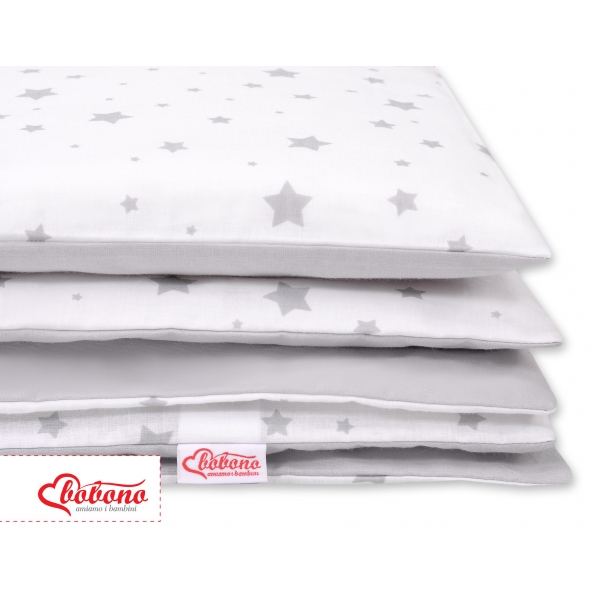 Doppelseitiges Bettwäsche Set 2-tlg - Mini Sternchen grau/grau