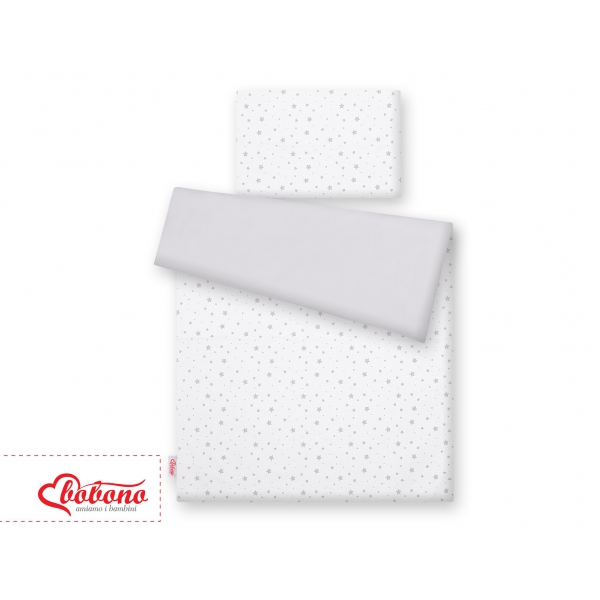 Doppelseitiges Bettwäsche Set 2-tlg - Mini Sternchen grau/grau