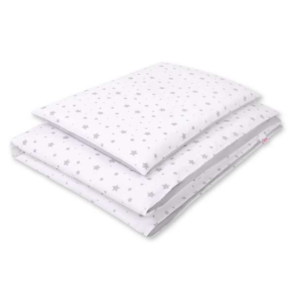 Doppelseitiges Bettwäsche Set 2-tlg - Mini Sternchen grau/grau