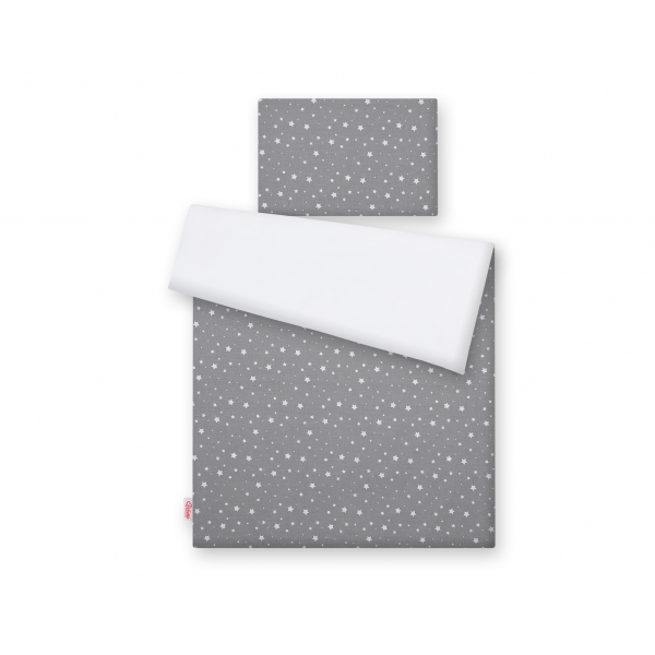 Doppelseitiges Bettwäsche Set 2-tlg - mini Sternchen weiß/weiß