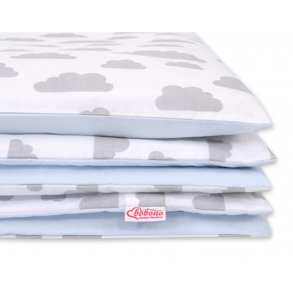 Doppelseitiges Bettwäsche Set 2-tlg - Wolken grau/blau