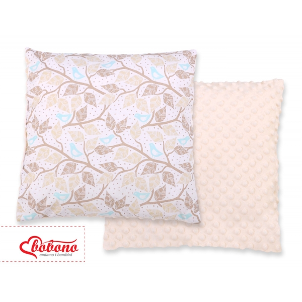 Doppelseitiges Kissen - beige Blätter