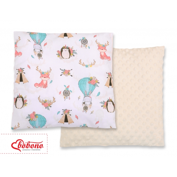 Doppelseitiges Kissen - Füchse beige