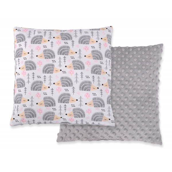 Doppelseitiges Kissen - Igel grau