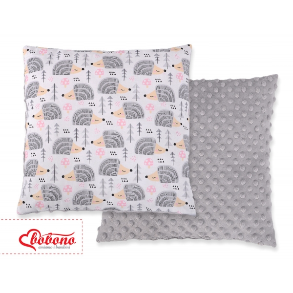 Doppelseitiges Kissen - Igel grau